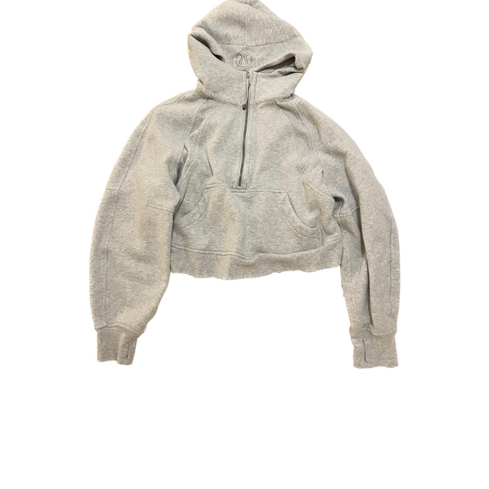 Scuba Oversized Half Zip Hoodie Size XS/S Heathered Core Ultra Light Grey